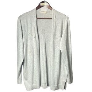 RETROLOGY off white cardigan silver stud embellish //  XL